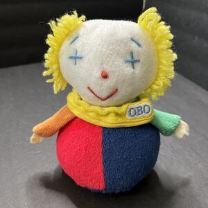 Vintage Eden Terry Cloth Clown Plush Rattle Toy Lovey Primary Colors Amazing